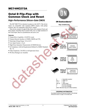 MC74HC273ADTG datasheet  